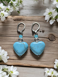 Handmade earrings with pressed howlite