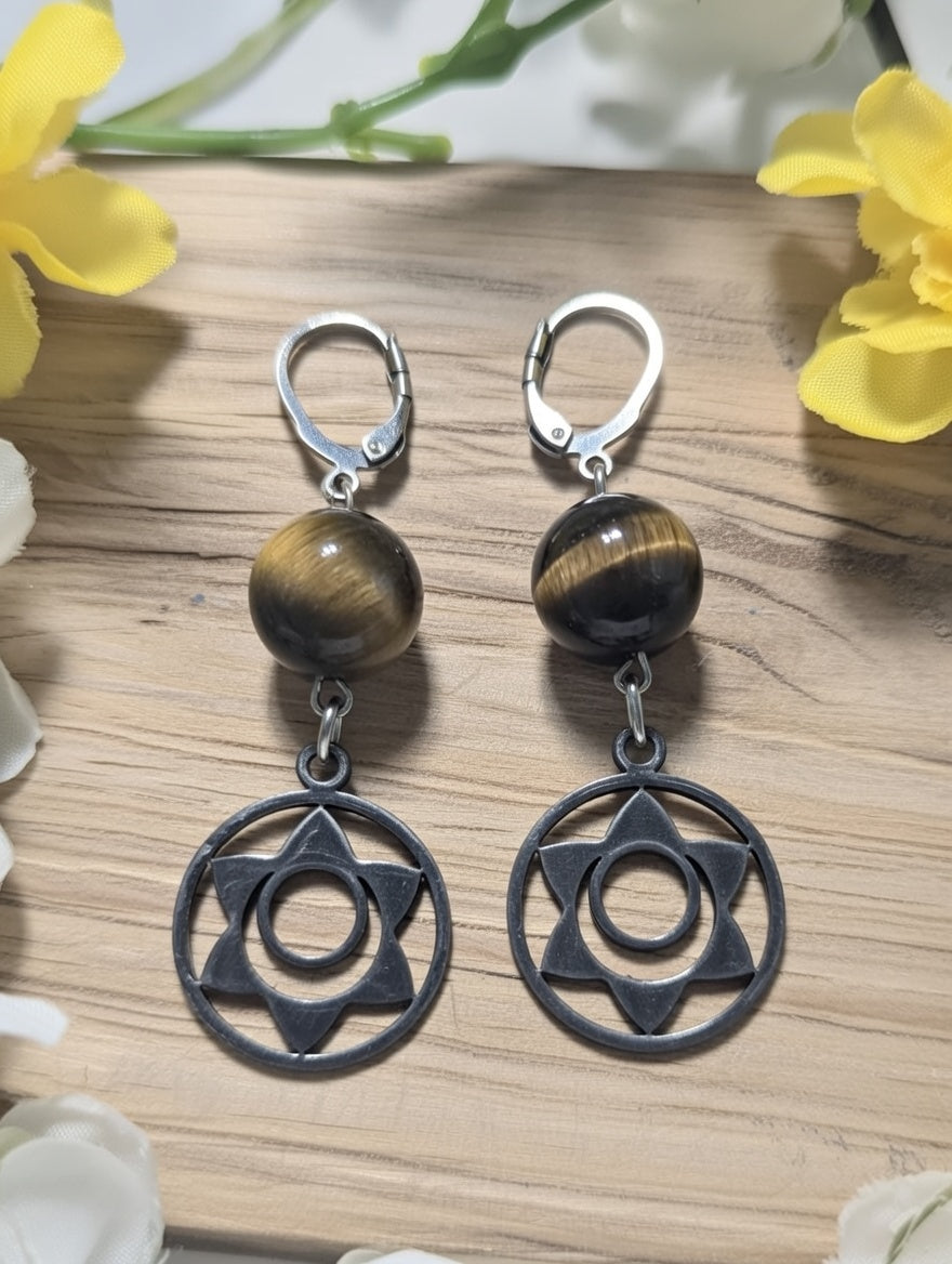 Tiger's eye Svadhisthana Earrings