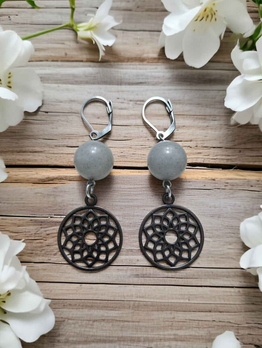Earrings with Labradorite