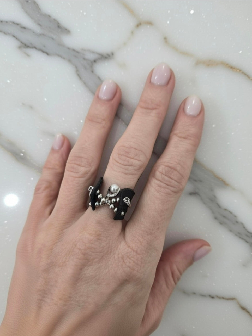 Ring with Silver pendant