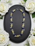 Jade& Lapis Lazuli& Rock crystal necklace