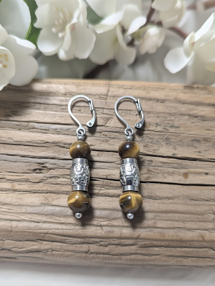 Tiger`s eye earrings