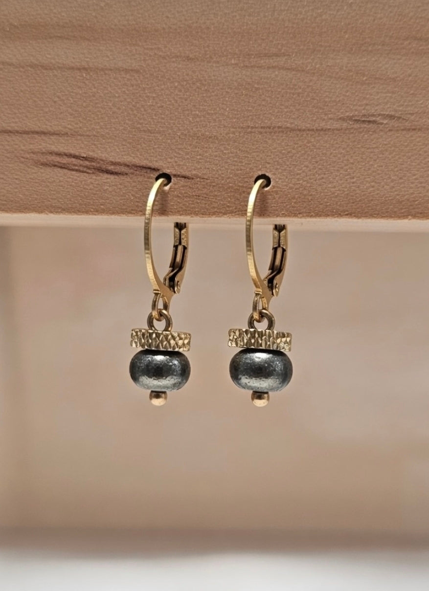 Earrings with Pyrite