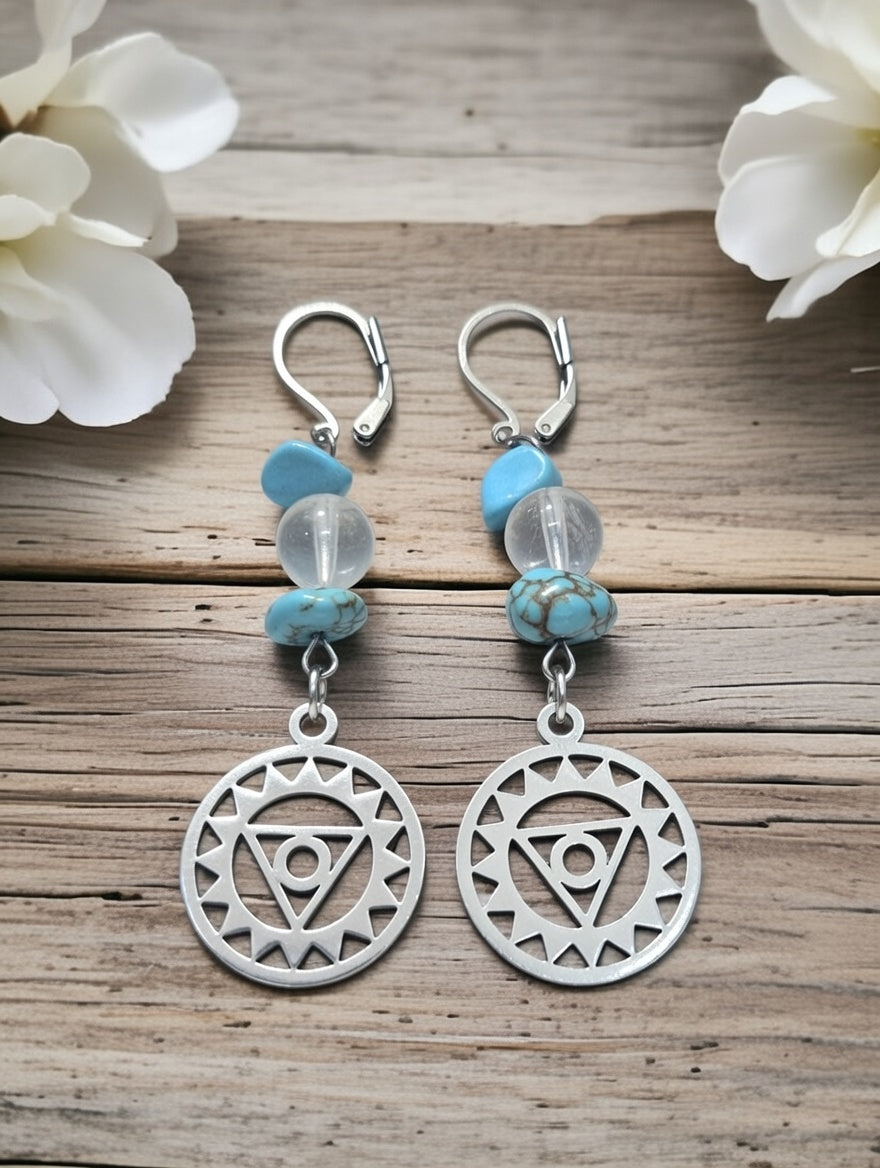Earrings with Turquoise& Aquamarine