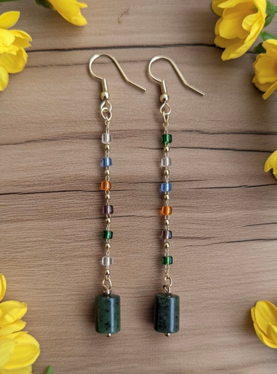 Earrings with Jade