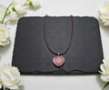 Beaded necklace with Strawberry quartz pendant