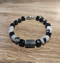 Obsidian & Quartz bracelet