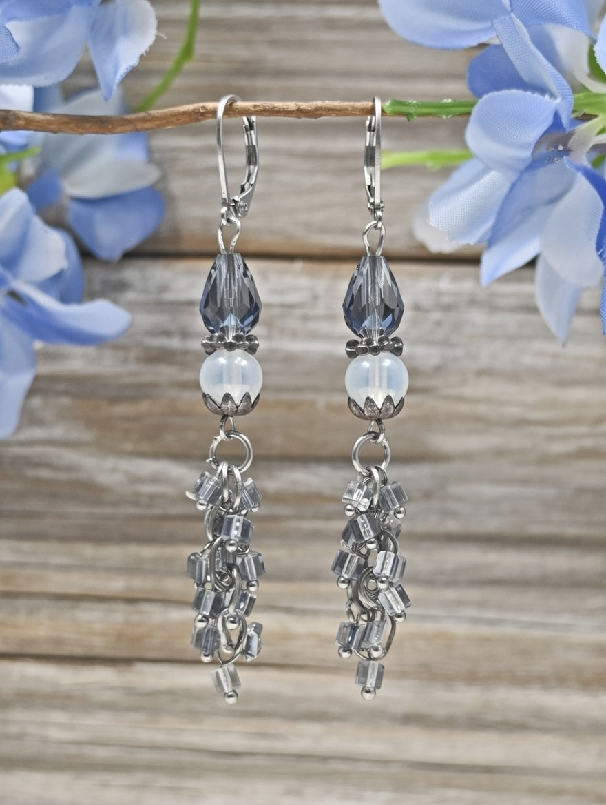 Earrings with Opalite & Czech glass