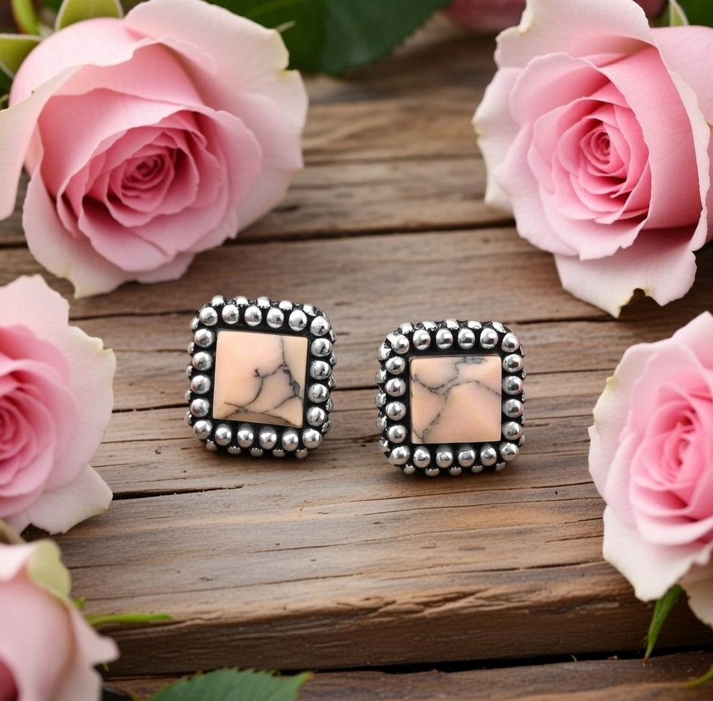 Howlite stud earrings
