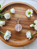 Rose quartz & tiger's eye pendant