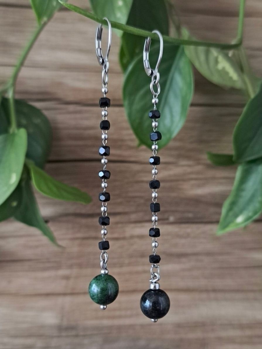 Earrings with Zoisite