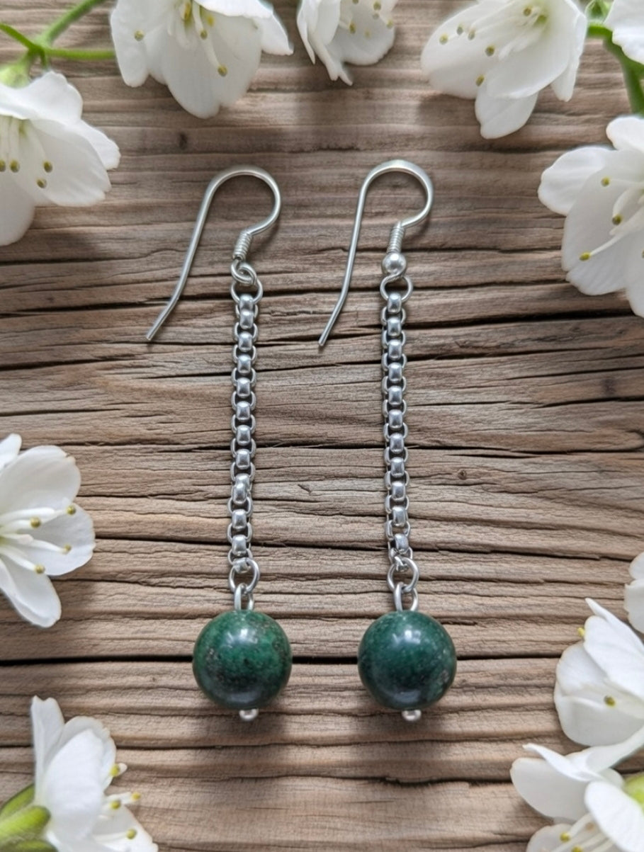 Earrings with Crysocolla