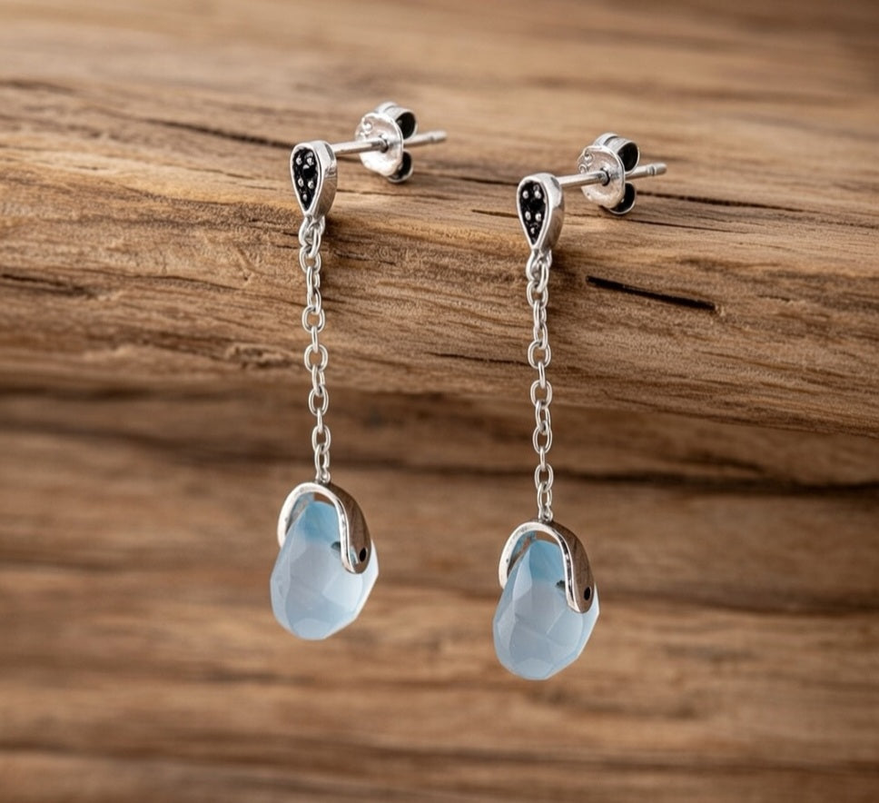 Earrings with Chalcedony