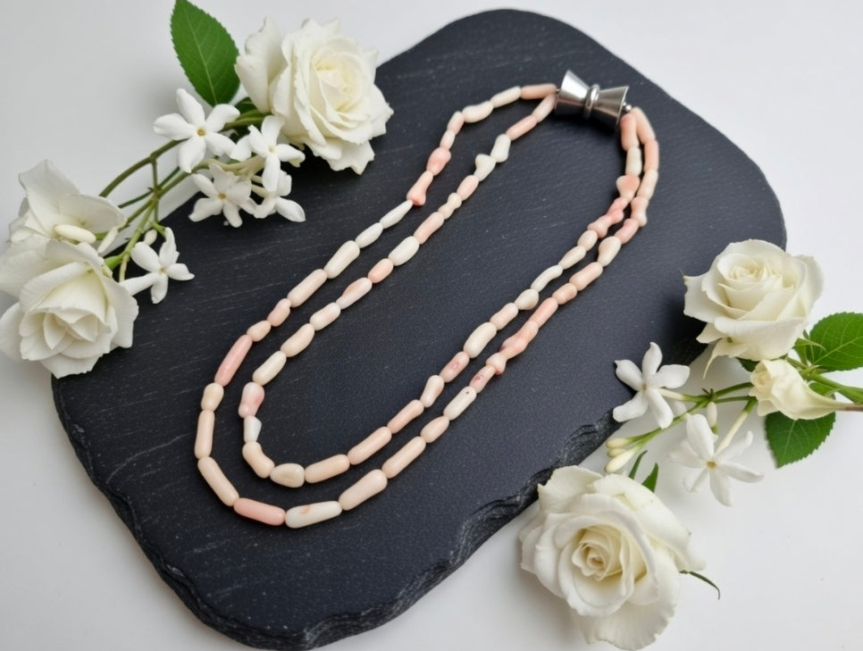 Pink coral necklace