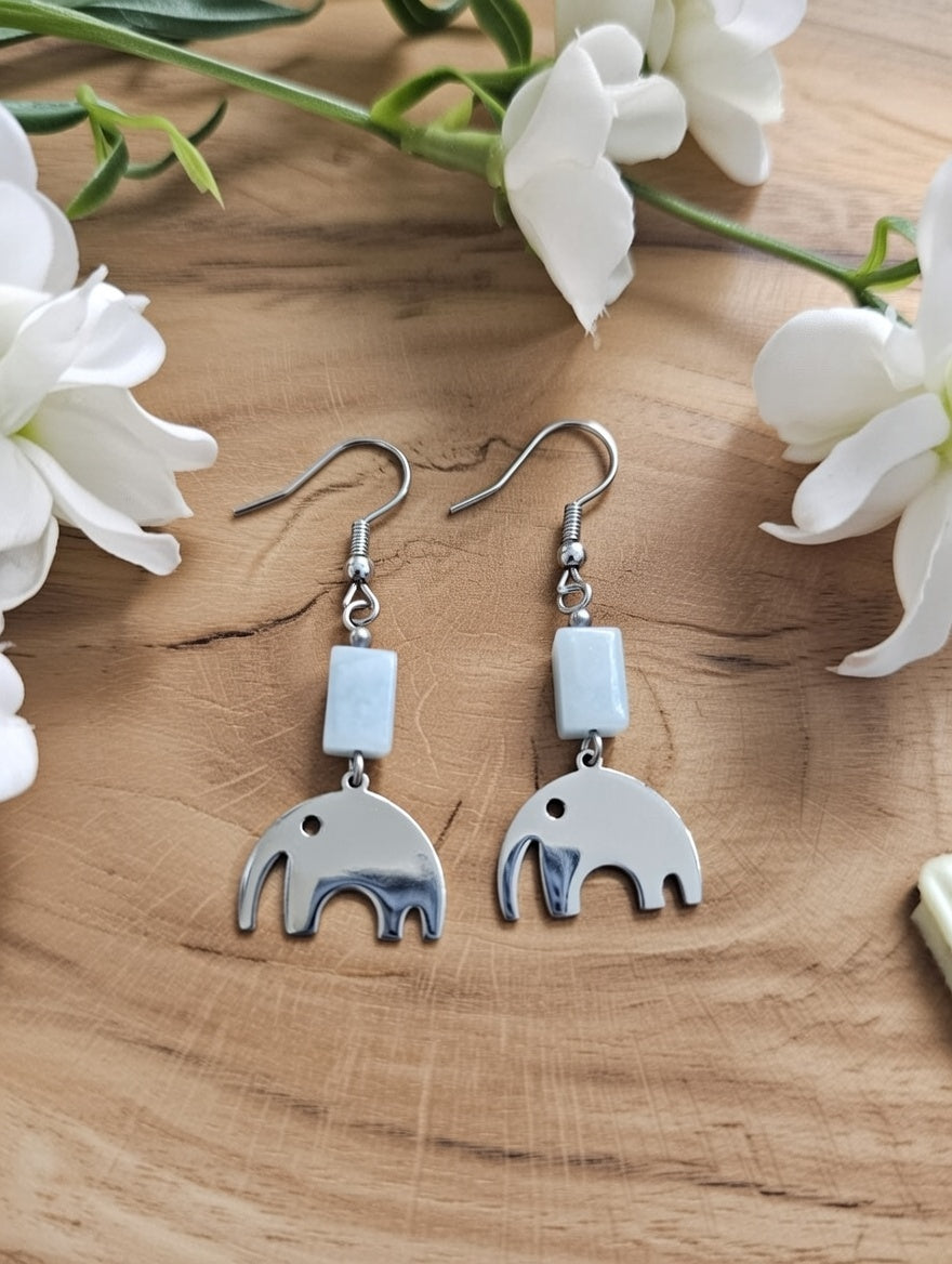 Earrings with Aquamarine