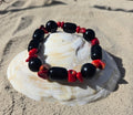 Coralline & Aventurine Glass Bracelet