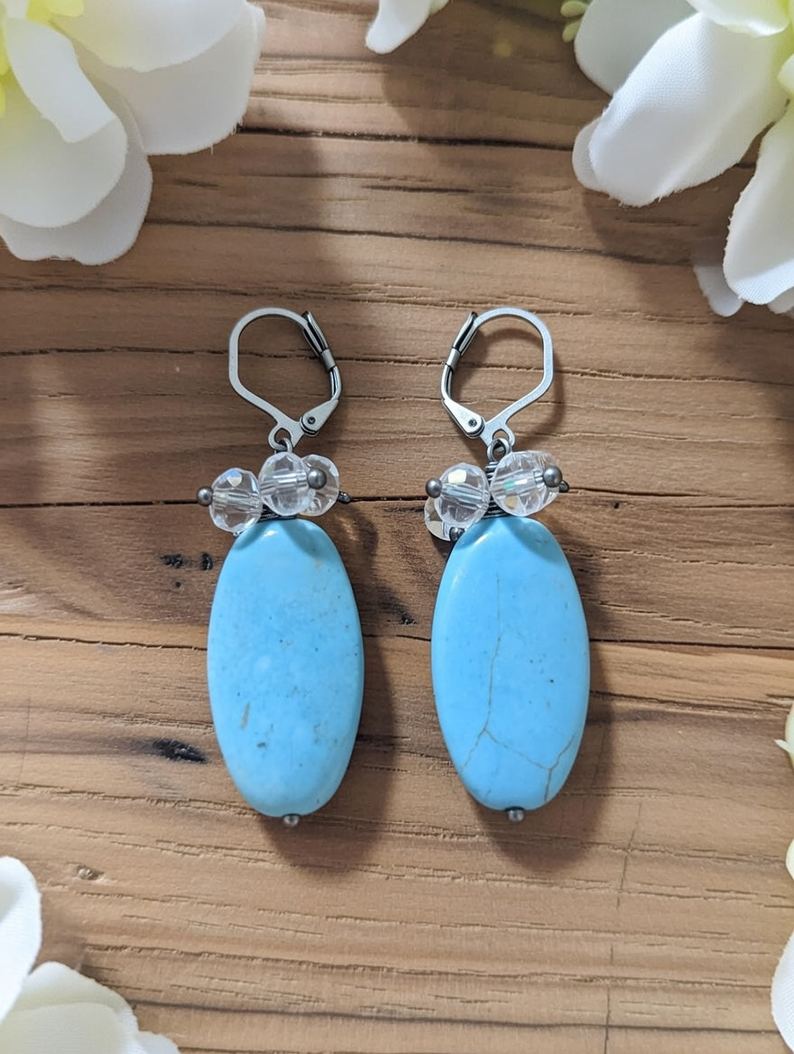 Earrings with imitation Turquoise