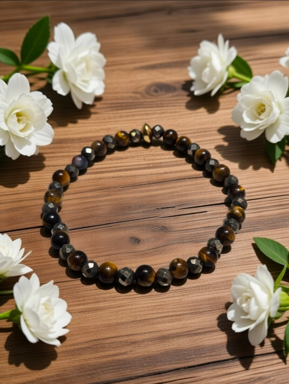 Tiger's eye & Pyrite bracelet