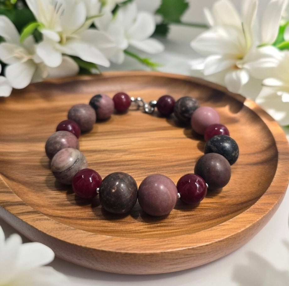Rhodonite & Carnelian bracelet