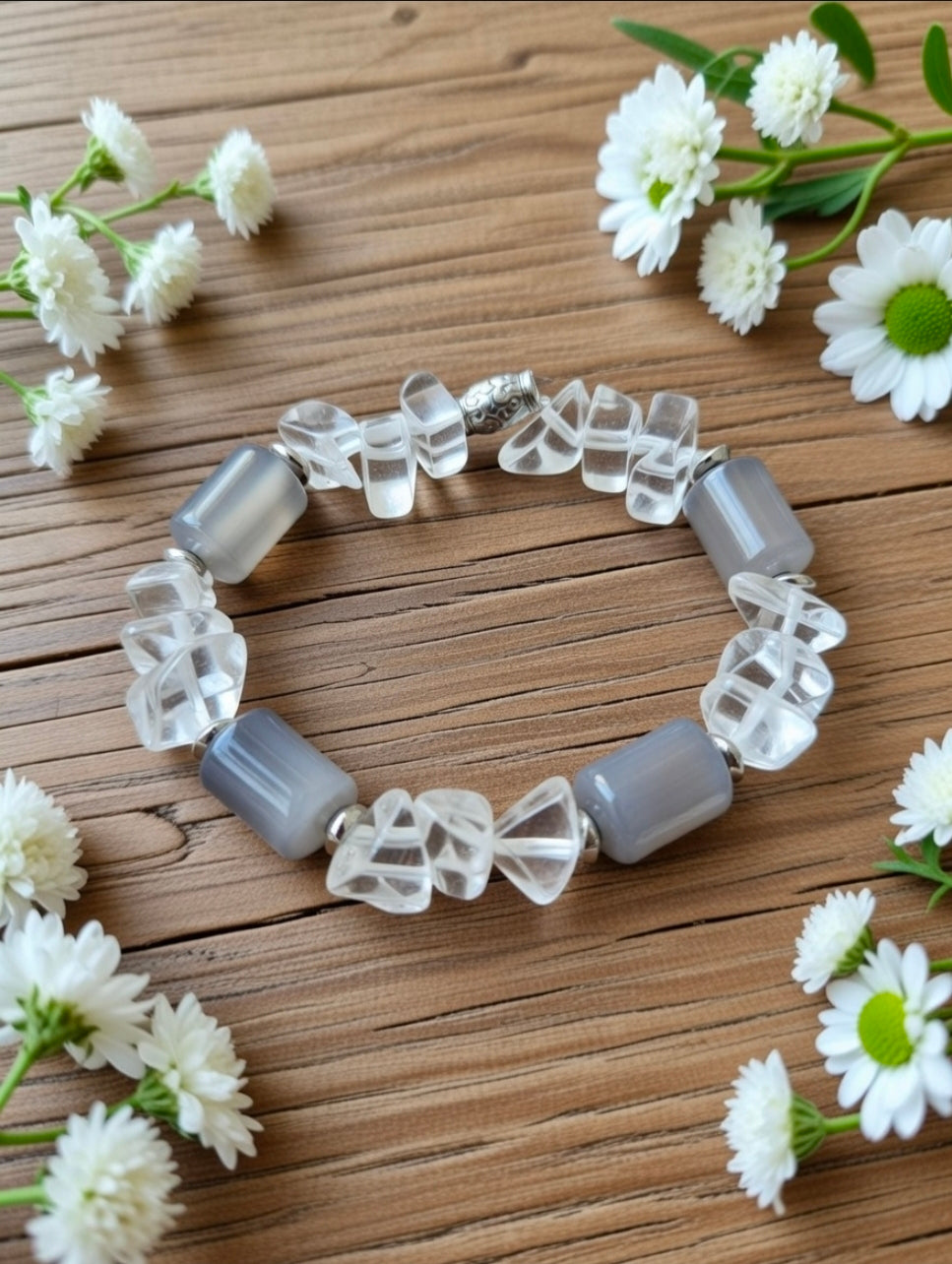 Chalcedony & Rock Crystal bracelet