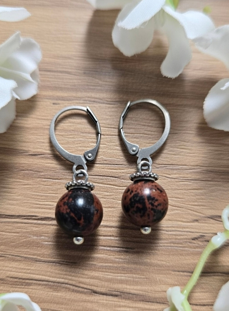 Obsidian earrings