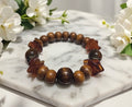 Bracelet of Wood & Amber & Tiger eye