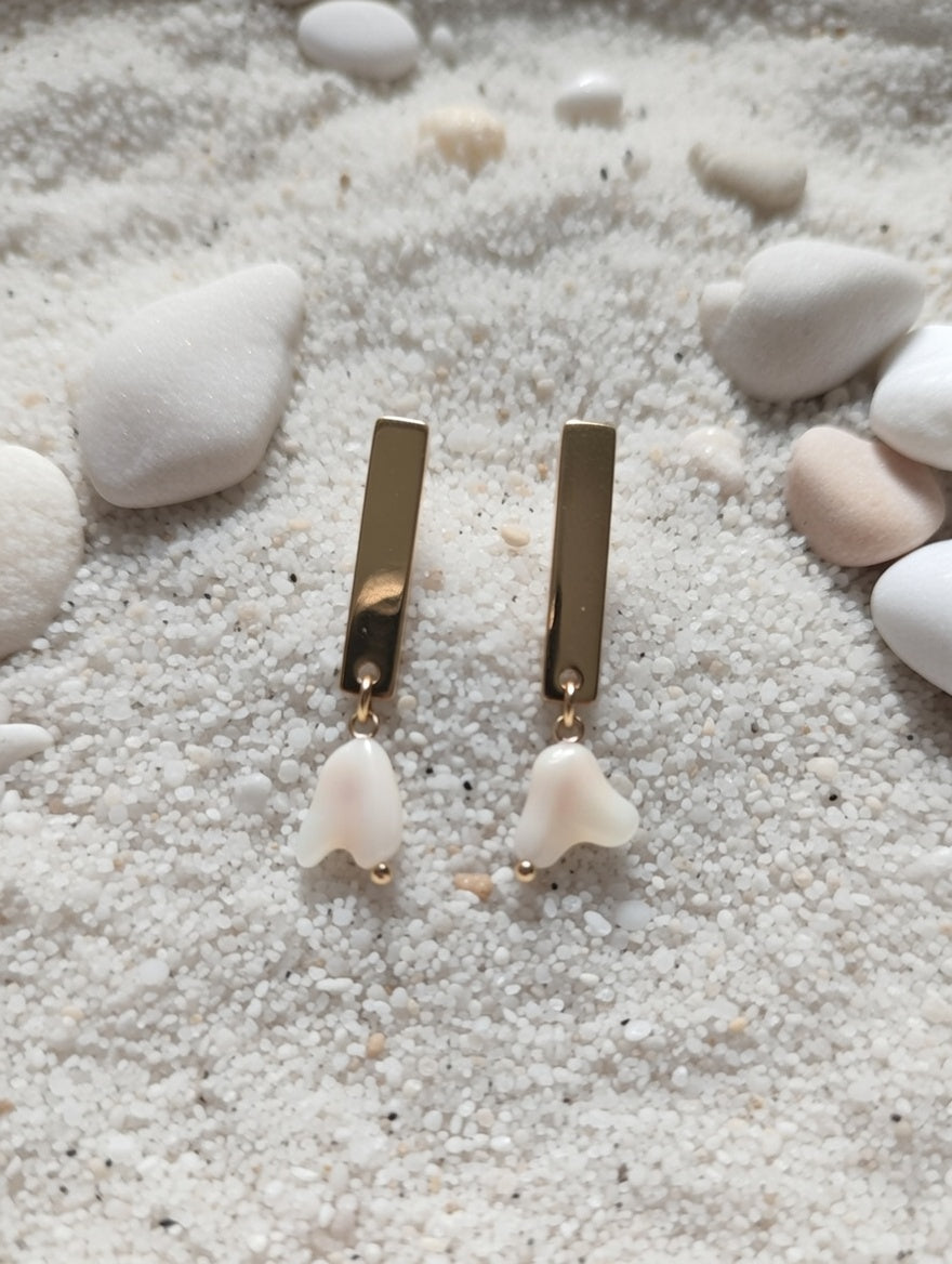 Earrings with pink Coral