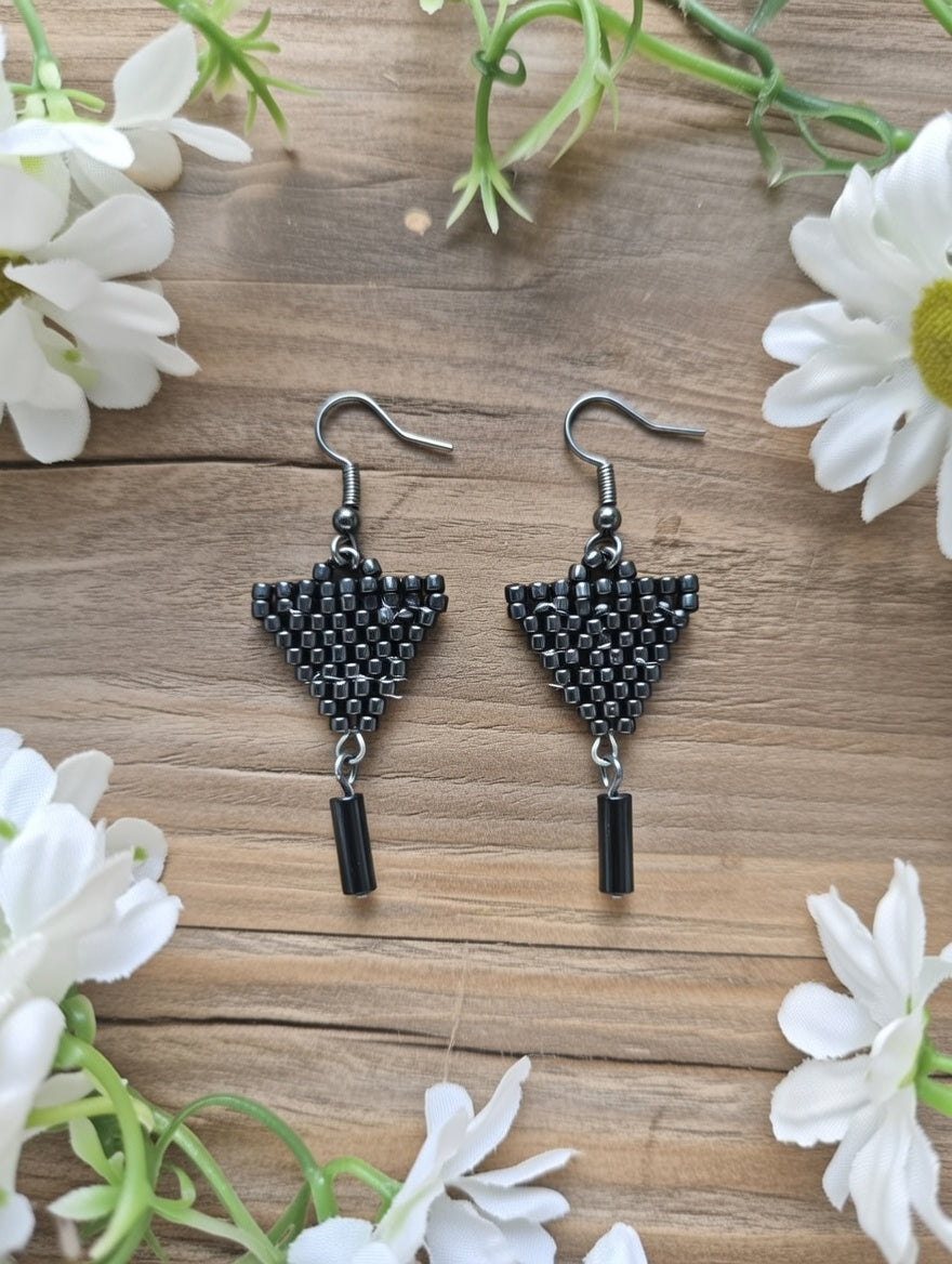 Earrings with Hematite