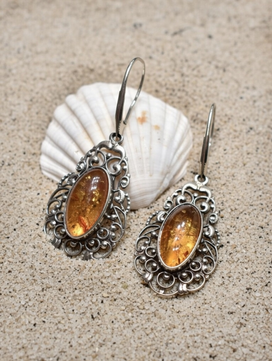 Amber earrings