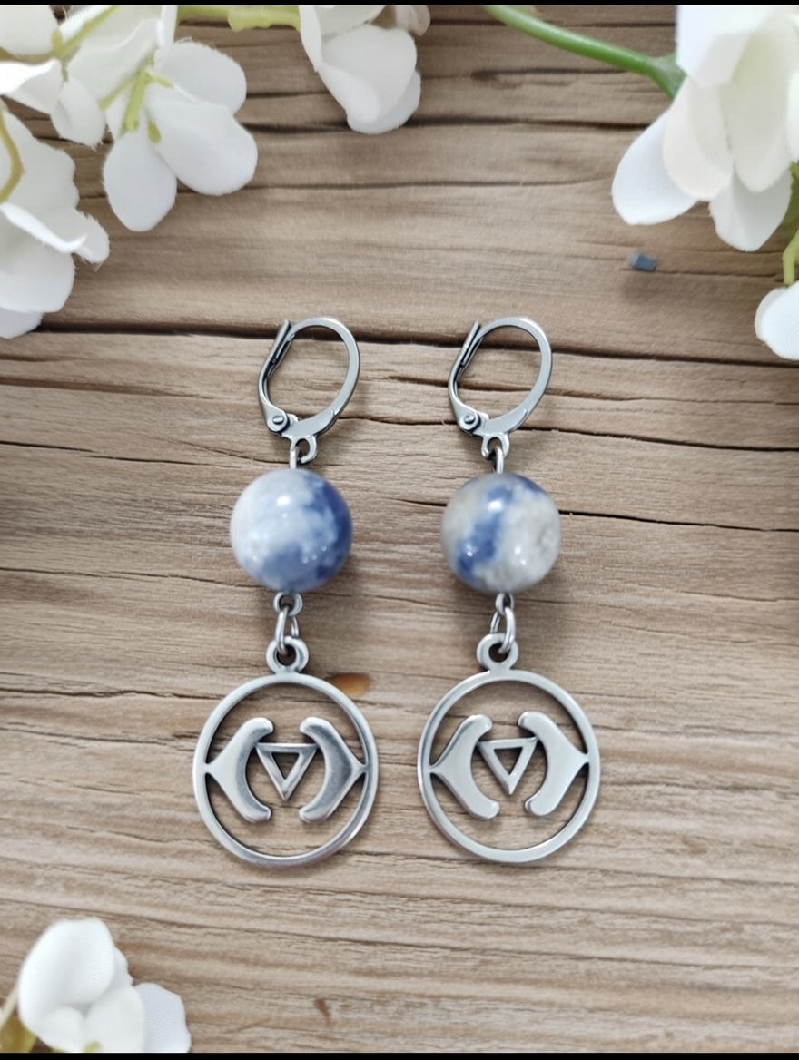 Earrings with Sodalite