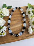 Opalite & Aventurine glass & Rock Crystal necklace