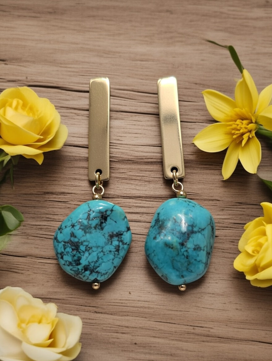 Earrings with Howlite