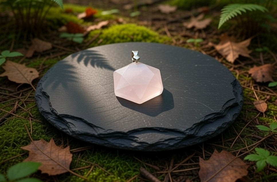 Rose quartz pendant
